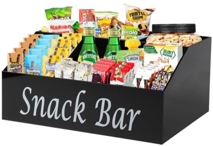 Snack Organizer Acryl 4 Fächer Grau Snackbox Aufbewahrung für Snacks