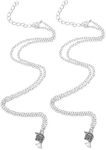 MOBUTOFU 2stücke French Horn Charm Halskette Metall Langlebig Musik Schmuck Anhänger Für Damen Und Herren Stilvoll Elegant Geschenk Für Musikliebhaber
