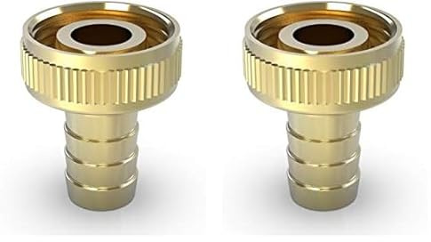 ABA Beul 56012.006.2 Schlauchverschraubung 1 mit Rändelmutter für Schlauch 3/4 x 19mm, Messing (Packung mit 2)