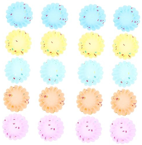 GOOHOCHY 20pezzi Pz Di Stampo Per Muffin Silicone Riutilizzabile Molds Per Cupcake Forma Di Fiore Utensili Da Cucina Per La Cottura Domestica