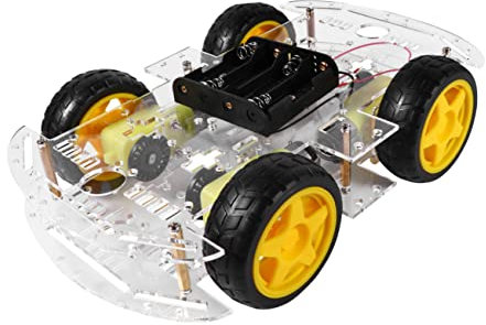Yardwe Smart Car Chassis Self Assembly Chassis Kit Encoder Wheels and Battery Box for Diy Robot Boys and Girls Car Building Kit