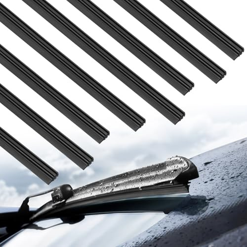 8 Pezzi 700 mm Gomma Tergicristallo in Gomma Naturale, Gomma Tergicristallo Universale Nera, Ricambio Gomma per Tergicristalli