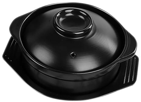 Holibanna Cacerola Cerámica Con Tapa Para Estufa Antiadherente Fácil De Limpiar Asas