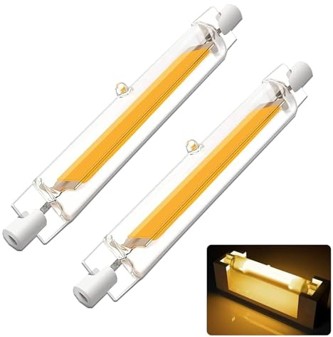 Hsientpe R7S LED 78mm Dimmbar,10W LED Lampe ersetzt 100W Halogen Warmweiß 3000K, 1000 Lumen, 360° Strahlwinkel,kein Flackern,Sofort 100% Helligkeit,für Stehleuchten/Deckenstrahler,2pcs