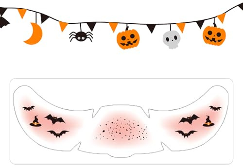 Halloween ögonlim - maskerad ögonbindning, läskiga självhäftande pumpa fotavtryck klistermärken | festival karneval ögonklistermärke ansiktsmålning för halloween barn kvinnor fest ca