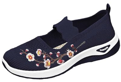 Generisch Chaussures orthopédiques pour femme - Chaussures d'été diabétiques - Baskets légères et super douces - Chaussures de marche larges confortables - Chaussures de sport d'extérieur respirantes