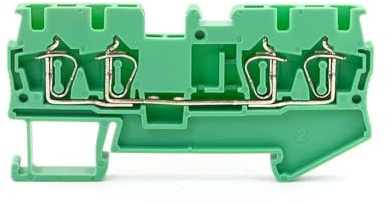 Morsettiera for guida DIN ST-2.5-QUATTRO da 50 pezzi, connettori for cavi, tipo a trazione, 4 conduttori, morsetti a molla(Green)