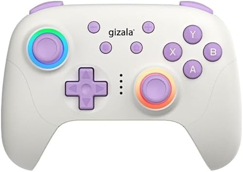 gizala Wireless Gaming Controller Gamepad Hall Effect Triggers Joystick Game Controller Switch 2 / Switch/PC/Steam/Android/IOS (White)