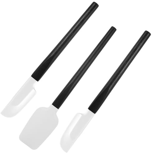 3 stycken silikon spatel kök, silikon degskrapa, silikonspatel kök spatel, värmebeständig silikon spatlas, flexibel silikonspatel degspatel för bakning blandning matlagning omrörningsverktyg