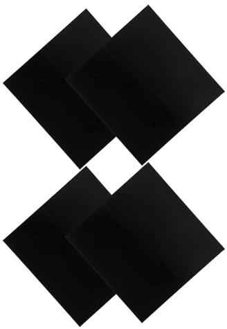 Homoyoyo Schwarze Acrylglasplatte 2mm 200x200mm – 4 Stück UV Beständig Witterungsbeständig für Selbstgemacht Bastelarbeiten Cnc Gravur Hochzeitsschilder und UV Druck
