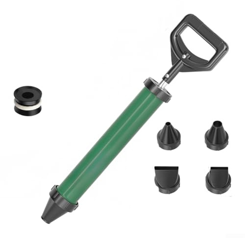Herramienta de lechada manual de acero inoxidable con mango ABS para sellado de grietas de cemento, llenado de huecos de puerta e inyección de pared, incluye boquillas redondas y planas, verde (C)