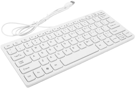 Bewinner USB-trådbundet Tangentbord 78 Tangenter Kompakt Tyst Tangentbord för PC Bärbar Stationär Dator Surfplatta - Tunna Tysta Skrivmaskintangentbord med Ergonomisk Design, Lätt 300g (Vit)