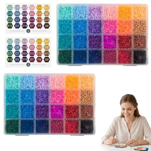 Perler Beads Set, 2.6mm Hammer Beads,Creative Craft Supplies for Adult Stress Relief and Decorative Projects, Approximately Iron Beads in 14400