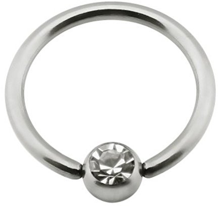 eeddoo Brustwarzen-Piercing Nippel-Ring klare Kristalle Silber Titan