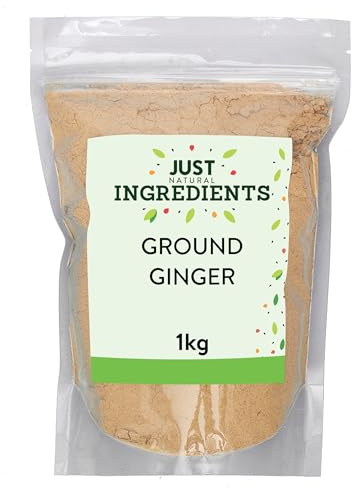 JustIngredients Premier Ginger Ground 1kg, Ginger Powder, Ground Spice for Cooking, Curry, Sauces, Seasoning, Herbal Supplement, Indian Spice
