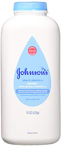 Johnson & Johnson Pure Cornstarch Baby Powder with Soothing Aloe Vera & Vitamin-E ,15 Ounce (6 Pack) (8978449)