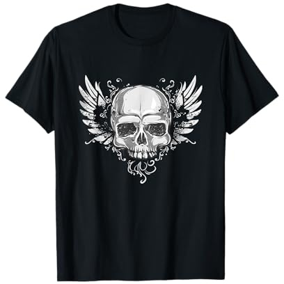 Skull wings of springs TShirt Vintage Hard Rock Motorbike T-Shirt