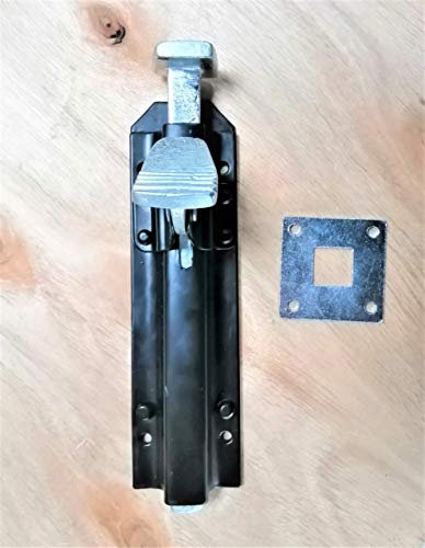 Heavy Duty Security Metal Foot Operator Gate Door Latch Bolt 200mm 8” Epoxy Black Finish Suitable for Garden Gate, Shed Door, Stable Door Garage Door Lock
