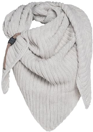 KNIT FACTORY - Demy Dreiecksschal - Damen Strickschal mit Wolle - Winterschal - Herbst & Winter Essentials - Winter Dreieckstuch - Tuch Schal für Winter - Hochwertige Qualität - 190x85 cm - Beige