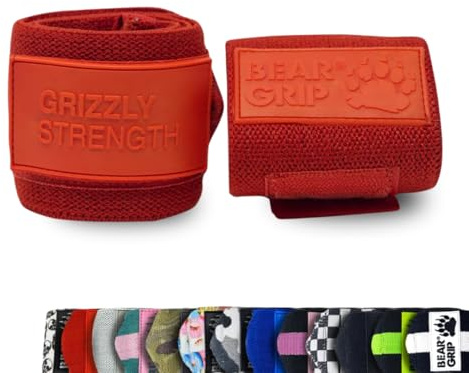 BEAR GRIP Hochwertige strapazierfähige Handgelenkbandagen für Gewichtheben, Bodybuilding, Crossfit, Powerlifting