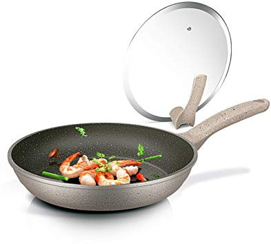 Liudan Padella Padella frittura Padella con Manico in bachelite 28 cm Omelette Pan - Padella Antiaderente per Padella fritta per Piano Cottura a induzione elettrica a Gas Padella Antiaderente