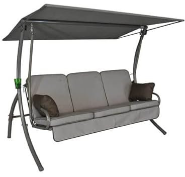 Angerer Freizeitmöbel GmbH Hollywoodschaukel Primero - Gartenschaukel Made in Germany - Schaukel zum Sitzen, Liegen und Entspannen - inklusive Bett-Funktion - einfache Montage (Beige)