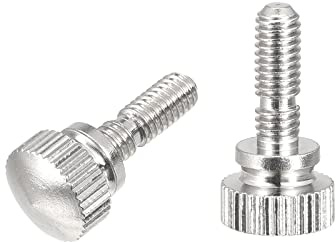 sourcing map 2 Stück Rändelschrauben M4x12mm Messing Schulter Schrauben | Griffknöpfe Befestigungselemente Vernickelt Ersatz