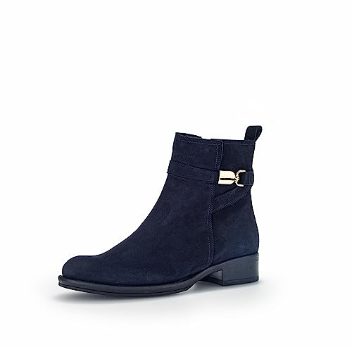 Gabor Mujer Botines, señora Botas estilo biker,plantilla desmontable,medias botas de motorista,planas,botas,Azul (atlantik) / 16,40.5 EU / 7 UK
