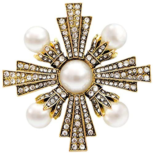 Holibanna 1stück Vintage Cross Brosche Für Im Barockstil Retro Anstecknadel Für Kleidung Und Hüte Accessoire Für Hochzeiten Und Besondere Anlässe