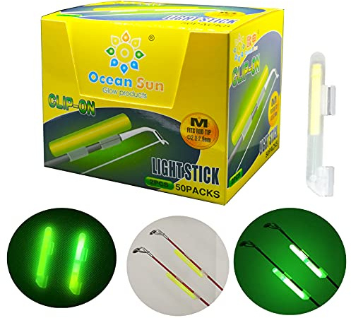 LINGUANG Ocean Sun Knicklichter zum Anklippen, zum Anklippen, Rutenspitzen, Stangenlicht für Catfishing Surf Bank im Dunkeln, XXL, 100 Stück