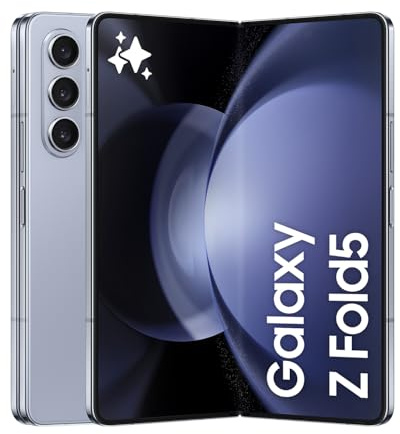 Samsung Galaxy Z Fold5 Faltbares AI-Android-Smartphone ohne Vertrag, Handy, 512 GB, Verlängerte Akku-Laufzeit, HD-Kamera, Icy Blue, Inkl. 36 Monate Herstellergarantie [Exklusiv bei Amazon]