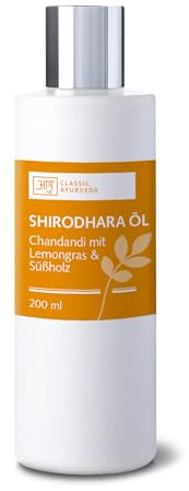 Classic Ayurveda - Shirodhara Öl Chandandi mit Lemongras & Süßholz - 200 ml - Ayurvedisches Stirngussöl mit natürlichen Kräutern