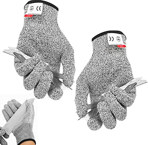 Moxeupon Schnittschutzhandschuhe, Schnittfeste Handschuhe Leistungsfähiger Level, Schutzhandschuhe Schnittfest Für Metzger Küche Austern Shucking, Fleisch Schneiden, Holzschnitzen Und Garten