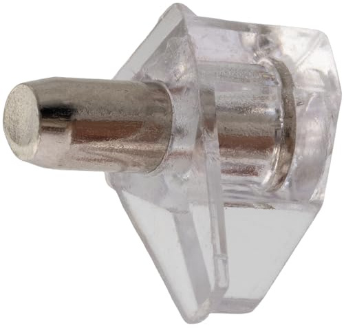 AERZETIX - C41657-60 Stück Regalstiften 17x17 mm - Montageöffnung Ø5 mm - Bodenträger - aus durchsichtigem Kunststoff