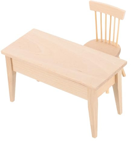 Toyvian 1satz Miniatur Möbelset Für Schulmöbel Mit Schreibtisch Und Stuhl Für Miniatur Und Dekoration Liebevolles Spielzeug