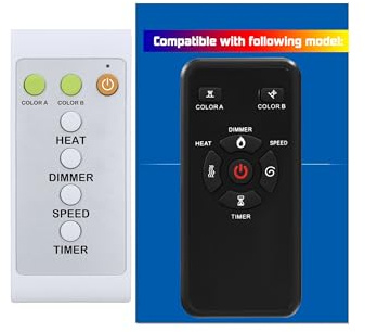 Replacement Remote Control for R.W.Flame Electric Fireplace RFH-6801LC RFH-3001LA RFH-3001LB RFH-3601LA RFH-3601LB RFH-2601LC RH-3001LA RH-3001LB RH-3001LC RH-3601LA RH-3601LB RH-3601LC RFH-4001LA