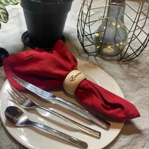 Personalisierte Serviettenringe,Serviettenringe Holz Mit Gravur Namen Personalisiert Napkin Rings Für Esszimmer,Jahrestag,hochzeit,Geburtstag,Weihnachten,Zuhause Und Küche Dekor (1 stück)