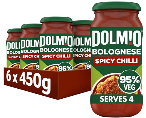 Dolmio Bolognese Intense Spicy Chilli Pasta Sauce Jar, Bulk Multipack 6 x 450g