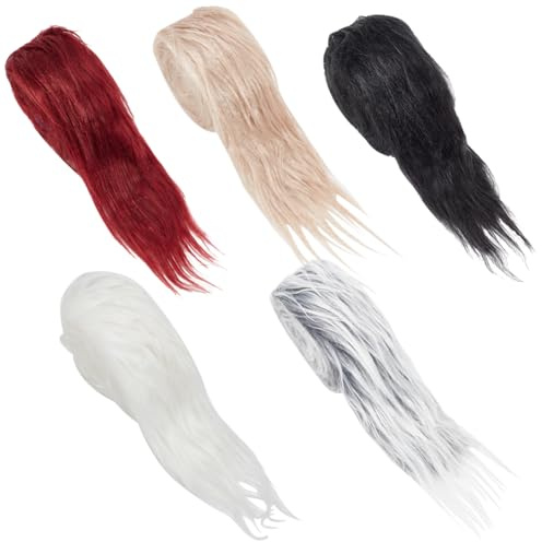 FINGERINSPIRE 5 Stück Kunstfell Flauschiges Kunstfellband Plüsch Kunstfell Bastelband Zotteliges Fell Flickenstoff Für Stuhlbezug Sitzkissen Polsterzubehör DIY Kostümdekoration 5 cm x1,57 m pro Rolle