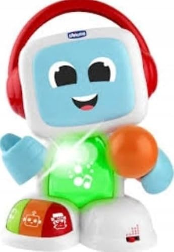 Chicco Robit Singe mit Mir, Elektronisches Musikspiel mit Mikrofon, 3 Spielmodi, 3 Musikgenres, echtes Mikrofon, Karaoke, 3-6 Jahre