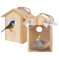 Nistkasten aus unbehandeltem Kiefernholz zum Aufhängen.Durch Panoramafenster Vögel beobachten und spielerisch die Natur entdecken. Ideal für draußen! Vogelhaus – naturbelassen und umweltfreundlich.