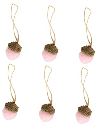 PRETYZOOM 6 Stück Wollfilz Anhänger Selbstgemacht Charm Kugeln Kiefernform Pink Dekoration Für Zuhause Schule Party