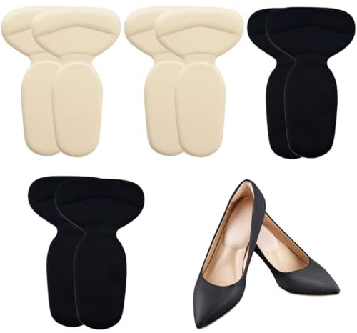 SIVZUMO 4 Paires de Coussinets de Talon pour Chaussures Trop Grandes Auto-Adhésifs Semelles Intérieures Épaisses et Anti-Ampoules pour Homme et Femme Noir+Coloré