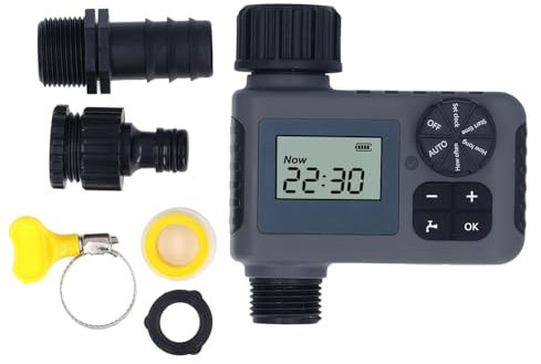 Buachois Timer Irrigatore, Nh3/4 Pollici Timer Irrigatore Timer Acqua per Tubo da Giardino Automatico Facile da Usare Risparmio Energetico Accurato Ip55 Timer Acqua Impermeabile per Prato