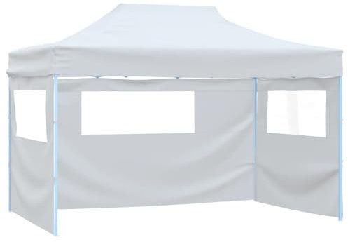 Homgoday 3-Seitenwand-Faltzelt | Weiß | 291x431x315 cm | Outdoor-Party & Gartenfest Model48871