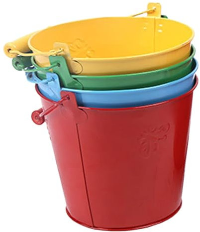 ibasenice 4 Stück Strandeimer Sandeimer Für Mini-eimerspielzeug Wassereimer- Lustiger Eimer Für Kinderspielzeug Angeleimer Lehrmittel Eisen