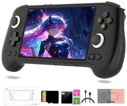 Console di gioco portatile retrò RG556, console di gioco portatile con touch screen AMOLED da 5,48 pollici, console di gioco portatile Android 13 per adulti (senza giochi)