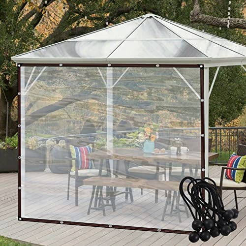 Transparente, wasserdichte Pavillon-Seitenwand mit Ösen, anpassbar für Pergolen und Gewächshäuser, 2 x 4 m, Outdoor-Abdeckungslösung
