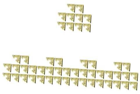 Lurrose 5 Sätze Winkelbedeckte Holztür-eckwache Schutz Eckwächter Bronzener Sicherheitsbügel Schützende Tischecken Golden Zinklegierung 20 Stück * 5