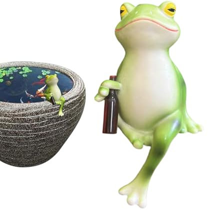 Frog Figures, Garden Miniature Figures as Decorative Statue, Cute Decorative Figures for Pond, Garden, Patio, and Outdoor Use
